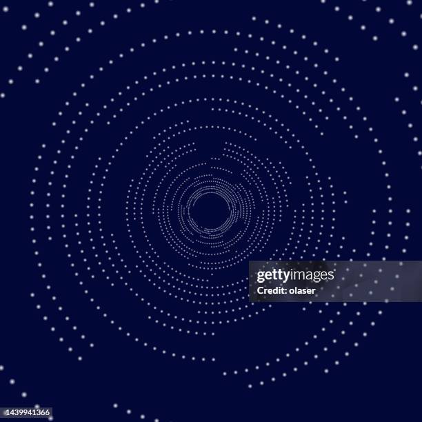 glowing dots circular pattern - ground breaking apart stock illustrations