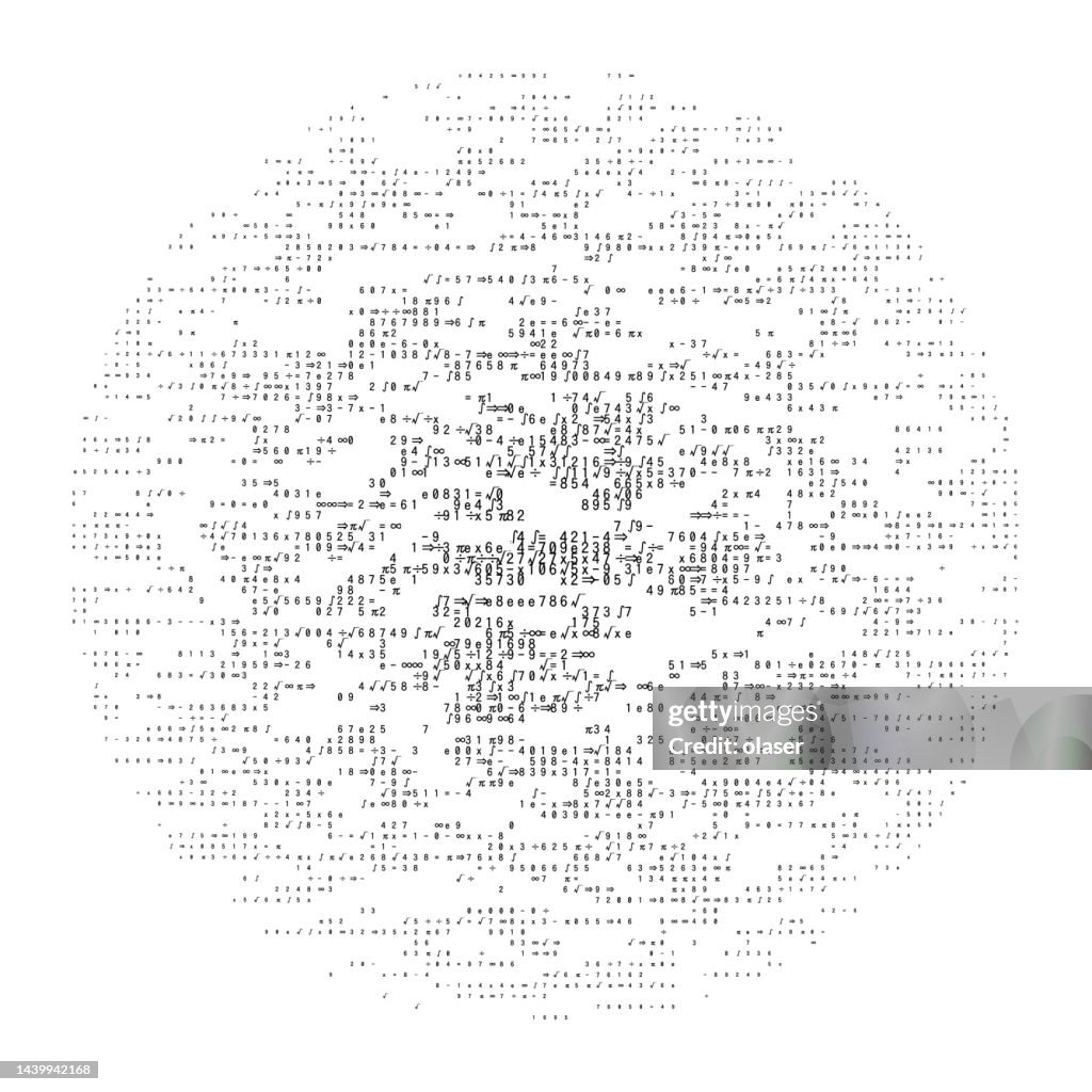 Embedded Digit Black Math Symbols And Digits Forming Circle Shape High-Res Vector ...