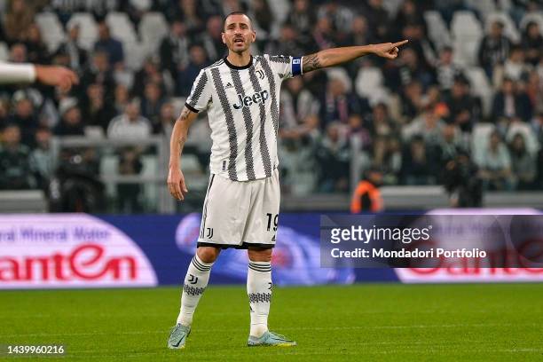 Italian footballer Leonardo Bonucci of Juventus FC reacts during the Serie A football match between Juventus FC and Empoli FC at Juventus stadium....