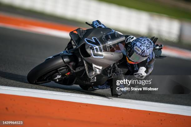 Alex Marquez of Spain and Gresini Racing MotoGP rides his new Ducati bike during the Official MotoGP Valencia Test at Ricardo Tormo Circuit on...