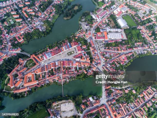 architectural landscape of terci town, czech republic. - czech republic city stock pictures, royalty-free photos & images