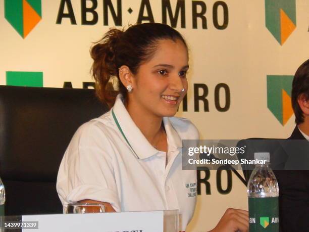 Indian Tennis player Sania Mirza during a pressconference in New Delhi to announce her participation in the Celebriy Match of the ABN AMRO Tenns...