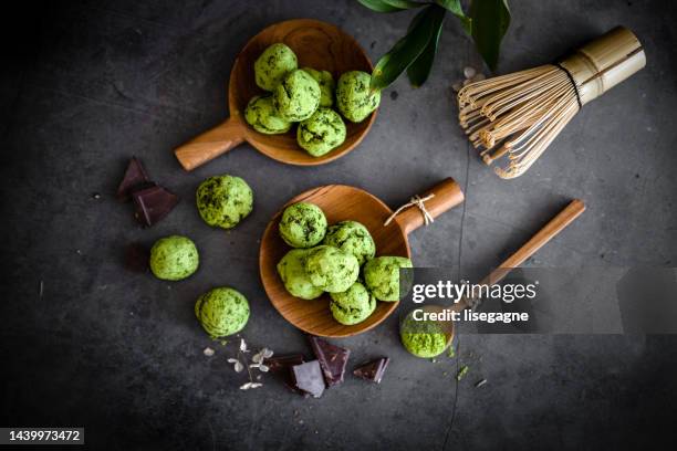 matcha truffles - chocolate truffle stock pictures, royalty-free photos & images