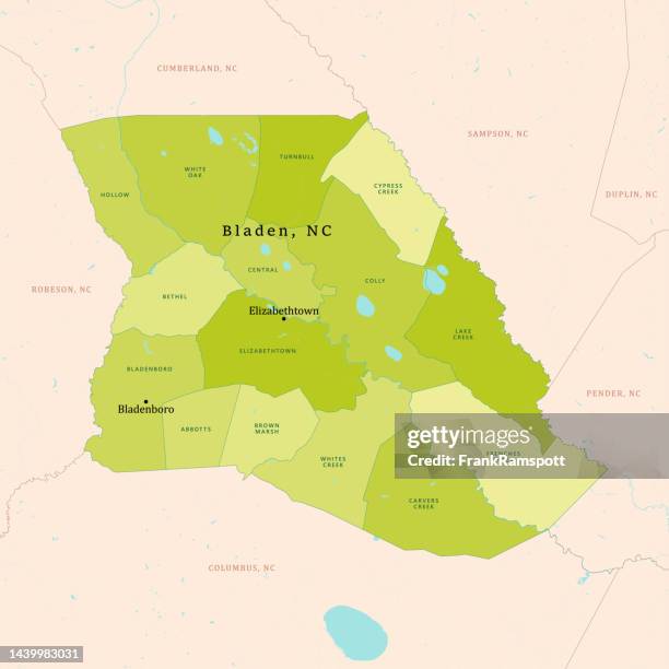 nc bladen county vector map green - cape fear river nc stock illustrations