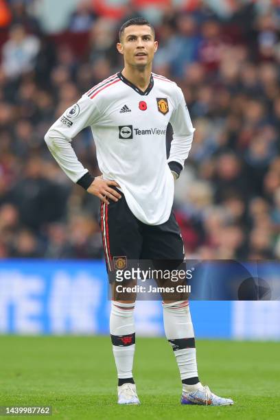 Cristiano Ronaldo of Manchester United during the Premier League match between Aston Villa and Manchester United at Villa Park on November 06, 2022...
