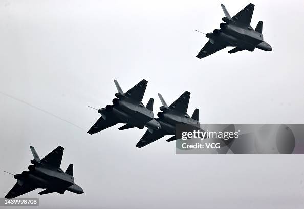 Four J 20 Fighter Jets Perform During Airshow China 2022 At Zhuhai Four J 20 Fighter Jets Perform During Airshow China 2022 At Zhuhai