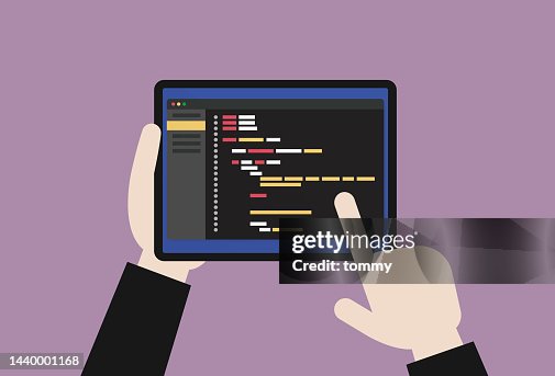 A Programmer Checks A Computer Language High-Res Vector Graphic - Getty ...