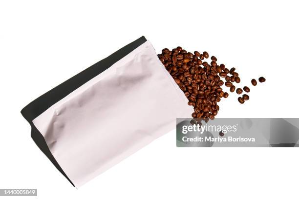 a pack of coffee beans. - coffee bag stock pictures, royalty-free photos & images