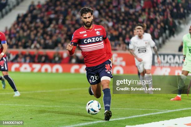 Andre Filipe Tavares Gomes of Lille OSC in action during the Ligue 1 match between Lille OSC and Stade Rennes at Stade Pierre-Mauroy on November 6,...