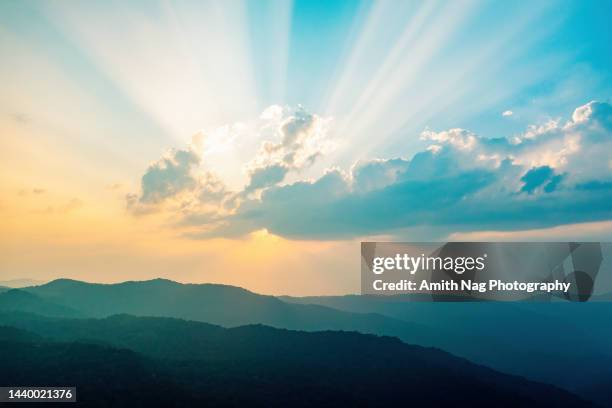 god's rays at sagara - karnataka stock pictures, royalty-free photos & images