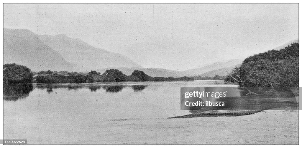 Colonial Rivers Antique Image Colonial Africa River Landscape High-Res Vector Graphic ...
