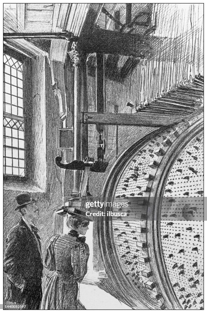 Antique image: Belfry of Bruges, Carillon