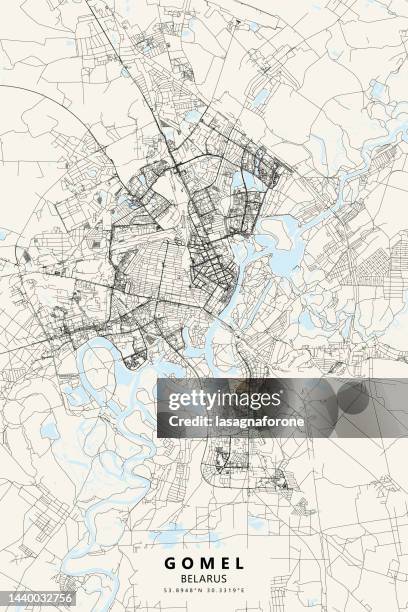 gomel, belarus vector map - flag of belarus stock illustrations