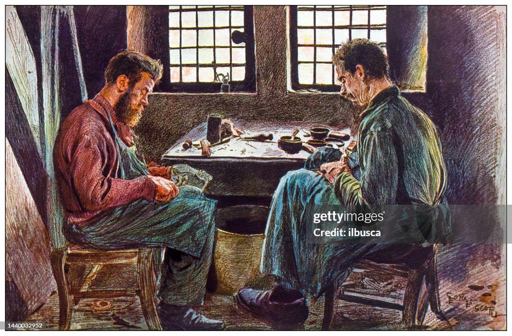Antique image: Belfry of Bruges, Keepers