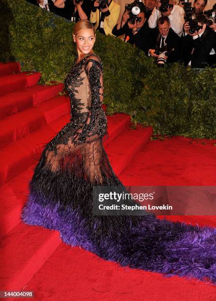 Actress Beyonce Knowles attends the "Schiaparelli And Prada: Impossible Conversations" Costume Institute Gala at the Metropolitan Museum of Art on...