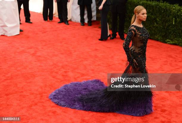 Singer Beyonce Knowles attends the "Schiaparelli And Prada: Impossible Conversations" Costume Institute Gala at the Metropolitan Museum of Art on May...