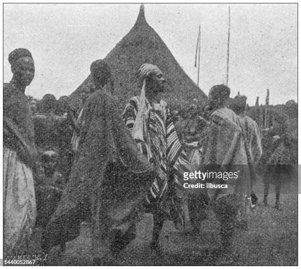 antique image: capture of samory - african village stock illustrations