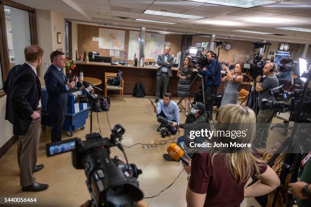 Bill Gates, Chairman of the Maricopa Board of Supervisors, speaks about voting machine malfunctions at the Maricopa County Tabulation and Election...