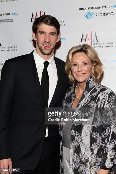 Olympic Gold Medalists Michael Phelps and Donna de Varona attend the 34th Annual American Image Awards at Cipriani 42nd Street on May 7, 2012 in New...