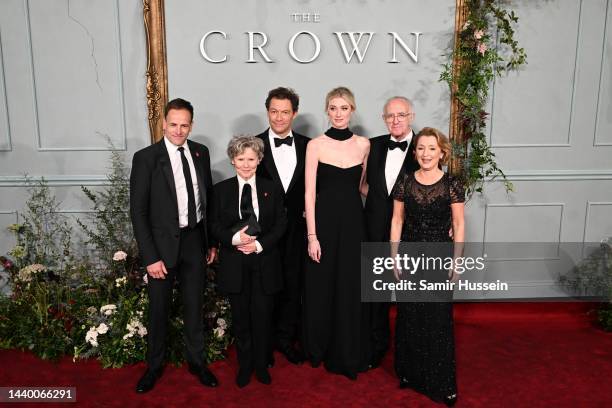 Jonny Lee Miller, Elizabeth Debicki, Dominic West, Imelda Staunton, Jonathan Pryce and Lesley Manville attend "The Crown" Season 5 World Premiere at...