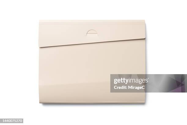 beige plastic file folder isolated on white - case file folder stock pictures, royalty-free photos & images