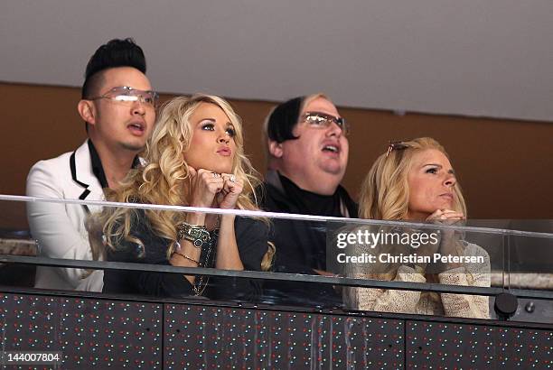 Musician Carrie Underwood attends Game Five of the Western Conference Semifinals between the Nashville Predators and the Phoenix Coyotes during the...