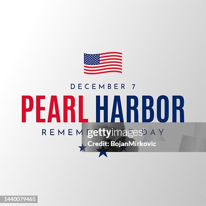 Pearl Harbor Remembrance Day card, poster. December 7. Vector