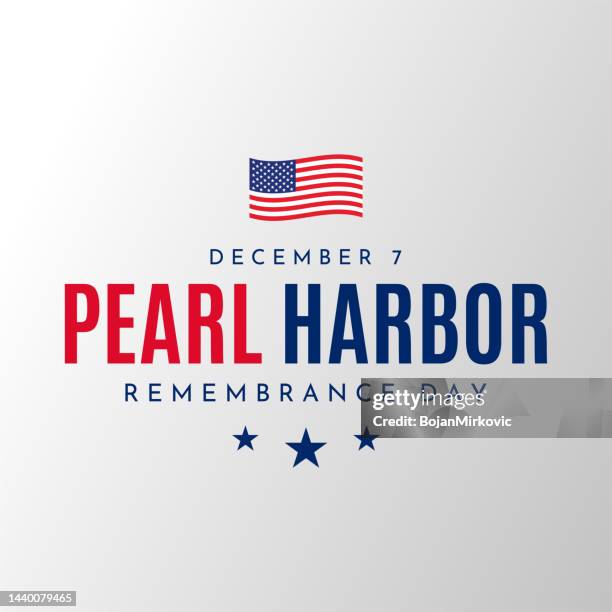 pearl harbor remembrance day card, poster. december 7. vector - pearl harbor attack stock illustrations