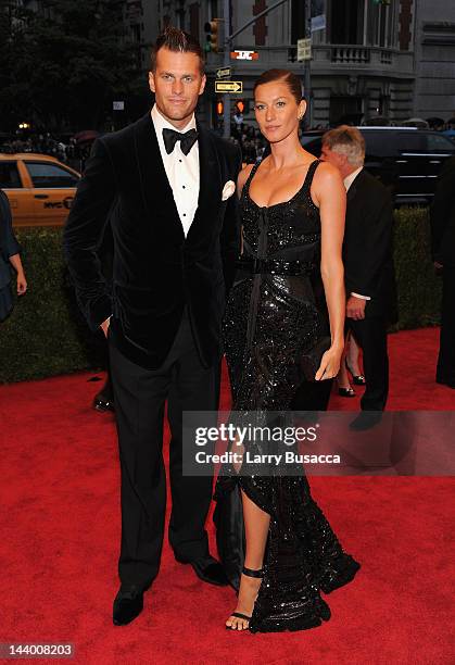 Player Tom Brady and model Gisele Bundchen attend the "Schiaparelli And Prada: Impossible Conversations" Costume Institute Gala at the Metropolitan...