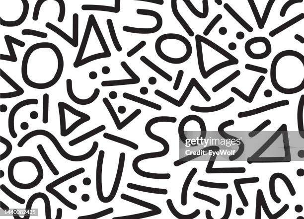 pop culture style modern black and while illustration. - zigzag stock pictures, royalty-free photos & images