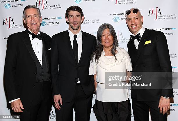 Steve Tanger CEO of Tanger Outlets, Olympian Michael Phelps, Fashion Designer Yeohlee Teng and Robert Verdi attend the 34th Annual American Image...