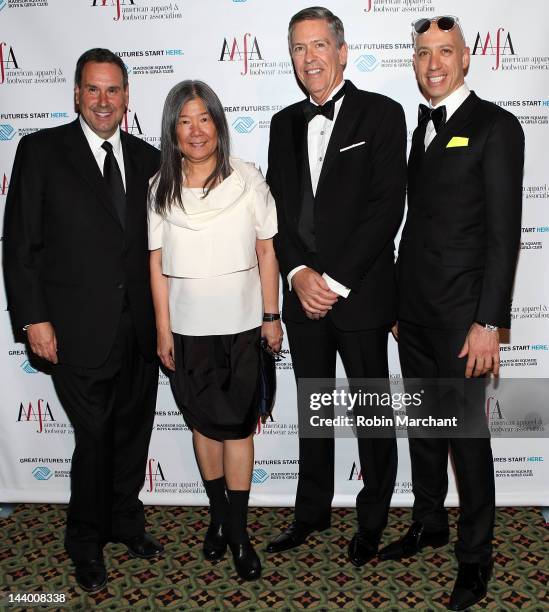 Stephen Sadove chairman & CEO of Saks Fifth Avenue, Fashion Designer Yeohlee Teng, Steve Tanger CEO of Tanger Outlets and Robert Verdi attend the...