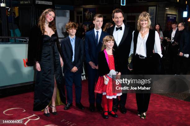 Dominic West and Catherine FitzGerald attend "The Crown" season 5 world premiere at Theatre Royal Drury Lane on November 08, 2022 in London, England.