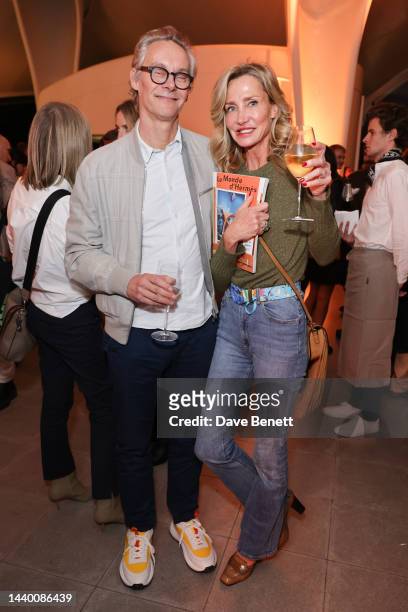 Olivier Wicker and Marie Moatti attend the Le Monde d'Hermès magazine launch on November 8, 2022 in London, England.