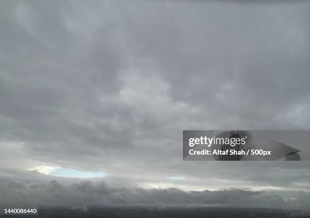 high angle footage of dramatic clouds and sky over city,united kingdom,uk - cloudy sky city stock pictures, royalty-free photos & images