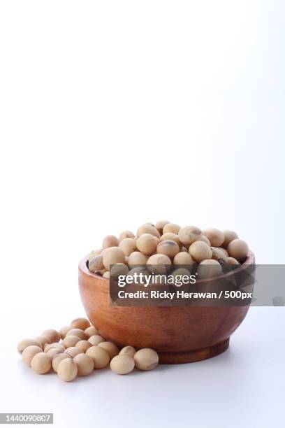 close-up of beans in bowl over white background,bekasi,indonesia - natto stock pictures, royalty-free photos & images