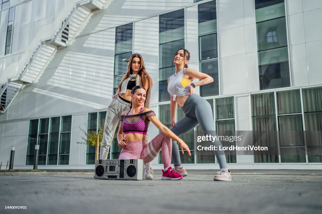 Young female dancers