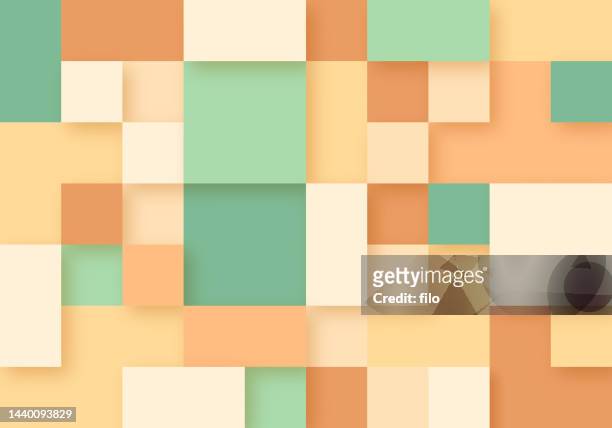 hintergrund für abstrakte mosaikpixelfarben mit schichten - rechteck stock-grafiken, -clipart, -cartoons und -symbole