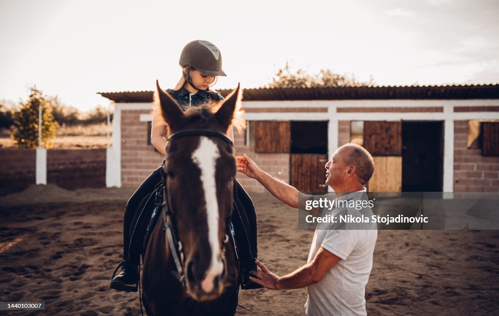 Sw Riding Trainer Horse Riding Trainer And Student High-Res Stock Photo - Getty Images