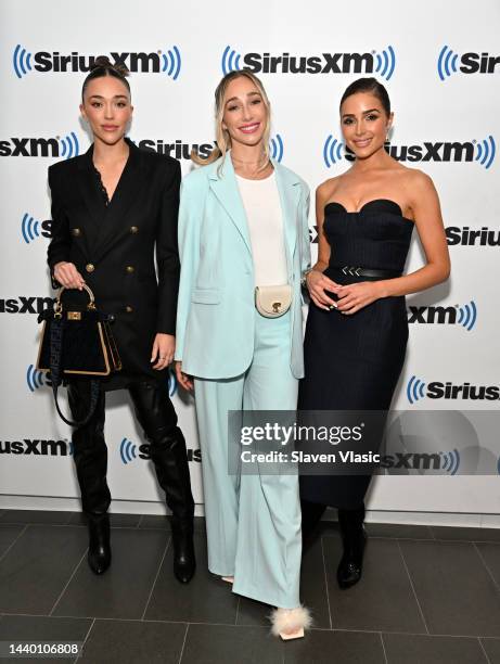 Sophia Culpo, Aurora Culpo and Olivia Culpo visit SiriusXM Studios to promote their new reality show "The Culpo Sisters" on November 08, 2022 in New...
