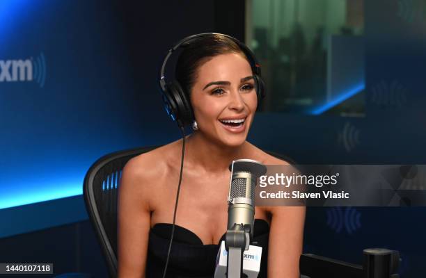 Olivia Culpo visits "The Morning Mash Up" at SiriusXM Studios to promote her new reality show "The Culpo Sisters" on November 08, 2022 in New York...