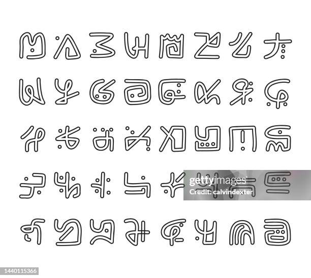 strange symbols collection - alien stock illustrations