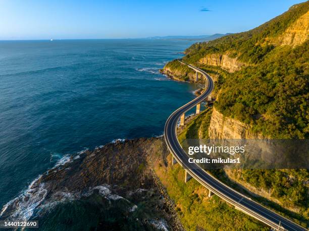 sea cliff bridge - australian road trip stock pictures, royalty-free photos & images