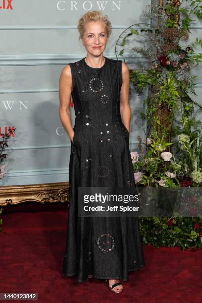 Gillian Anderson attends "The Crown" Season 5 World Premiere at Theatre Royal Drury Lane on November 08, 2022 in London, England.