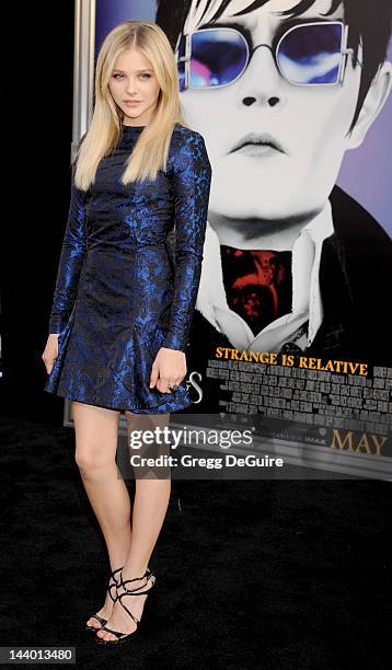 Actress Chloe Grace Moretz arrives at the Los Angeles premiere of "Dark Shadows" at Grauman's Chinese Theatre on May 7, 2012 in Hollywood, California.