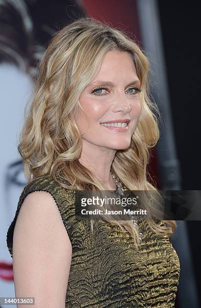 Actress Michelle Pfeiffer arrives at the premiere of Warner Bros. Pictures' 'Dark Shadows' at Grauman's Chinese Theatre on May 7, 2012 in Hollywood,...