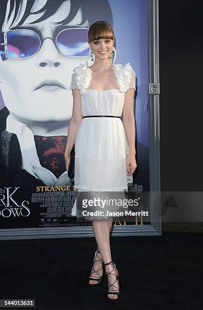 Actress Bella Heathcote arrives at the premiere of Warner Bros. Pictures' 'Dark Shadows' at Grauman's Chinese Theatre on May 7, 2012 in Hollywood,...