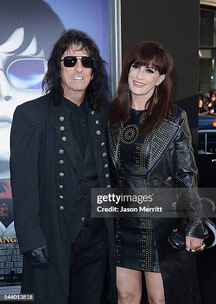Musician Alice Cooper and Cheryl Cooper arrive at the premiere of Warner Bros. Pictures' 'Dark Shadows' at Grauman's Chinese Theatre on May 7, 2012...
