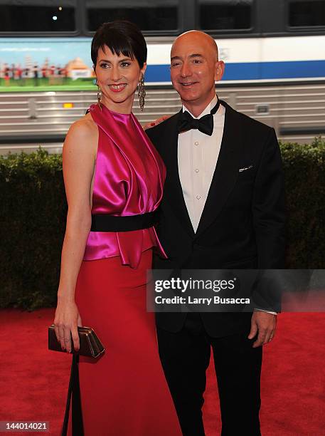 Mackenzie Bezos and Jeff Bezos attend the "Schiaparelli And Prada: Impossible Conversations" Costume Institute Gala at the Metropolitan Museum of Art...