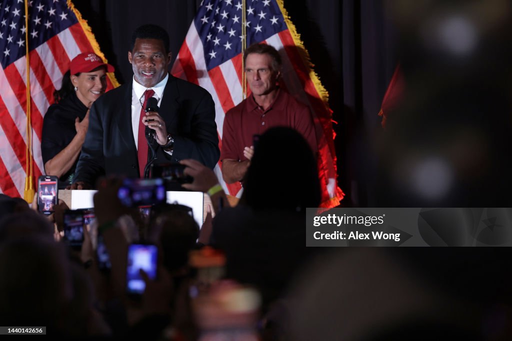 Georgia's Republican Senate Candidate Herschel Walker Holds Election Night Event In Atlanta